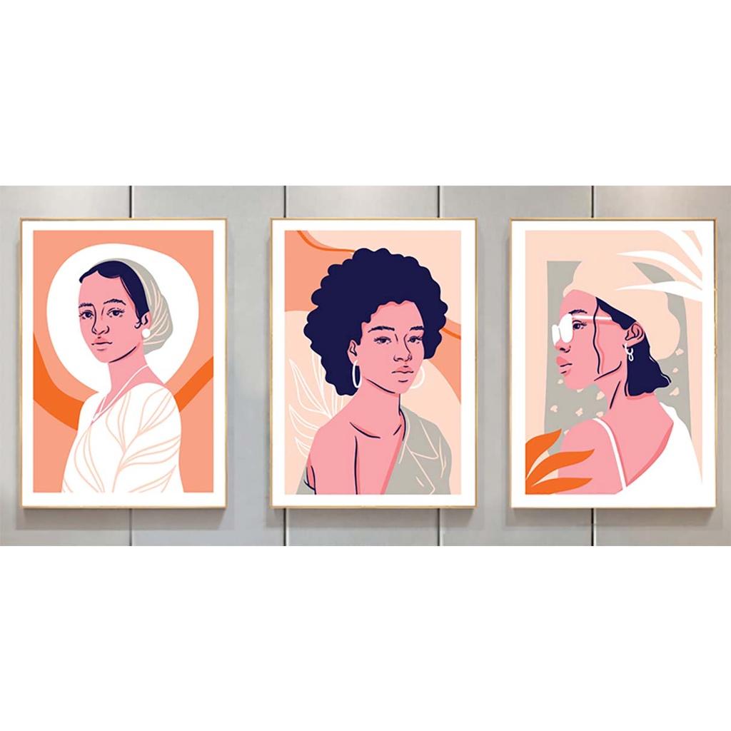 Bộ 3 tranh canvas decor phong cách minimalist, trừu tượng hiện đại - AR069