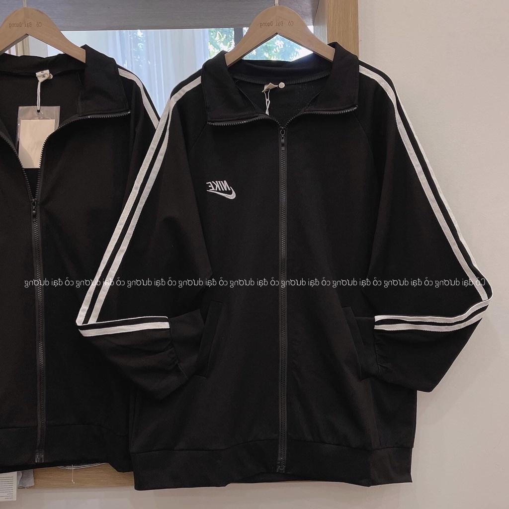 Áo khoác nỉ nam nữ form rộng ba sọc tay phong cách ulzzang unisex