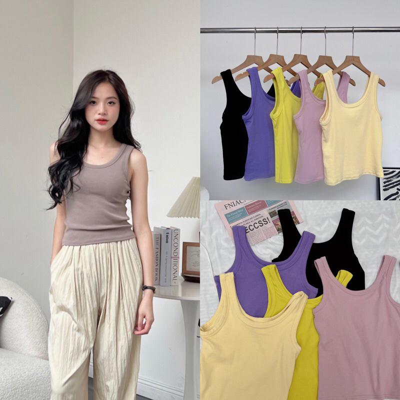 Áo tank top nữ croptop sát nách 3 lỗ a238702 germe
