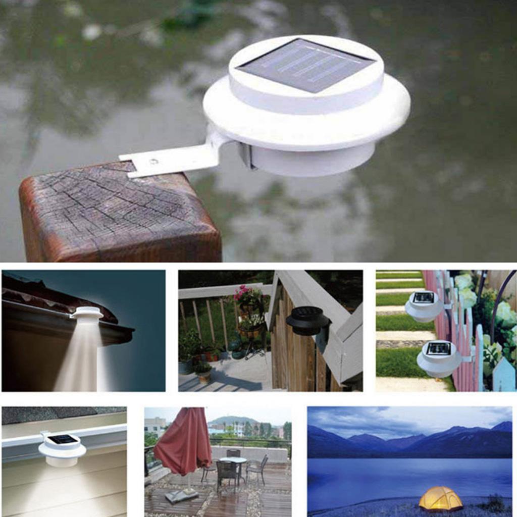 2pcs Solar Power Door Fence Lights LED Lamp Outdoor Garden Security Light