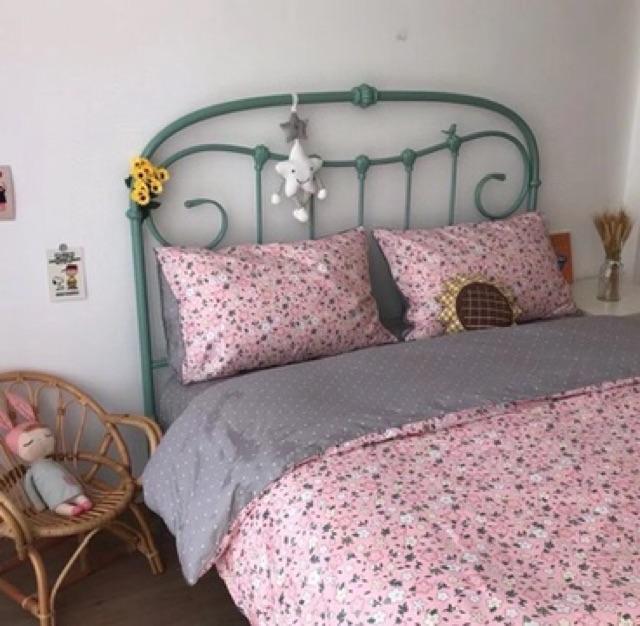 Set Cotton Living Hàng Nhập Khẩu Cao Cấp Hoa Nhí Hồng