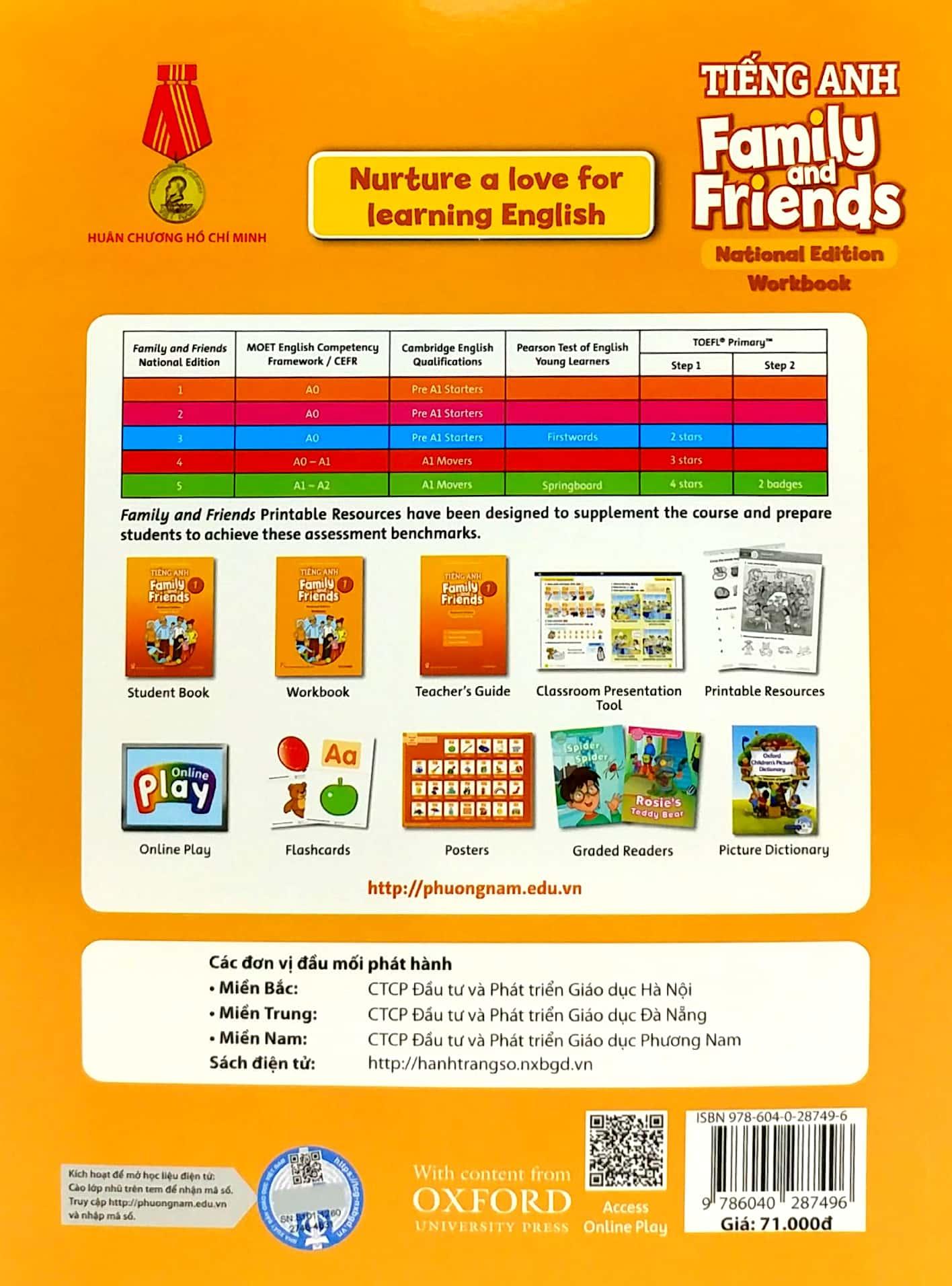 Tiếng Anh 1 - Family And Friends (National Edition) - Sách Bài Tập (2022)