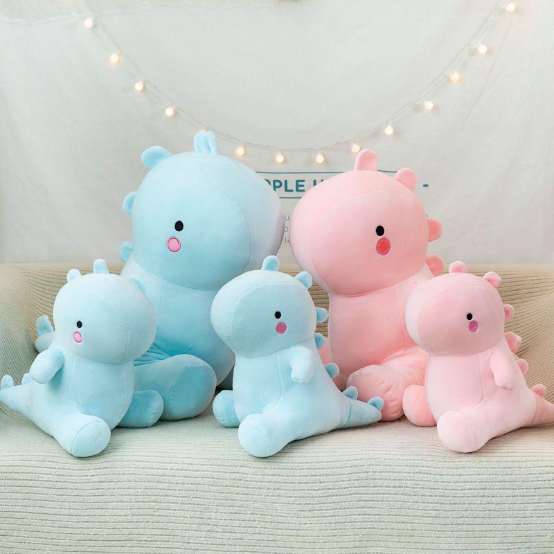 Gấu bông khủng long má hồng – Quà tặng thú nhồi bông siêu dễ thương – Gối ôm cho bé – Size 32 cm - Màu xanh và hồng