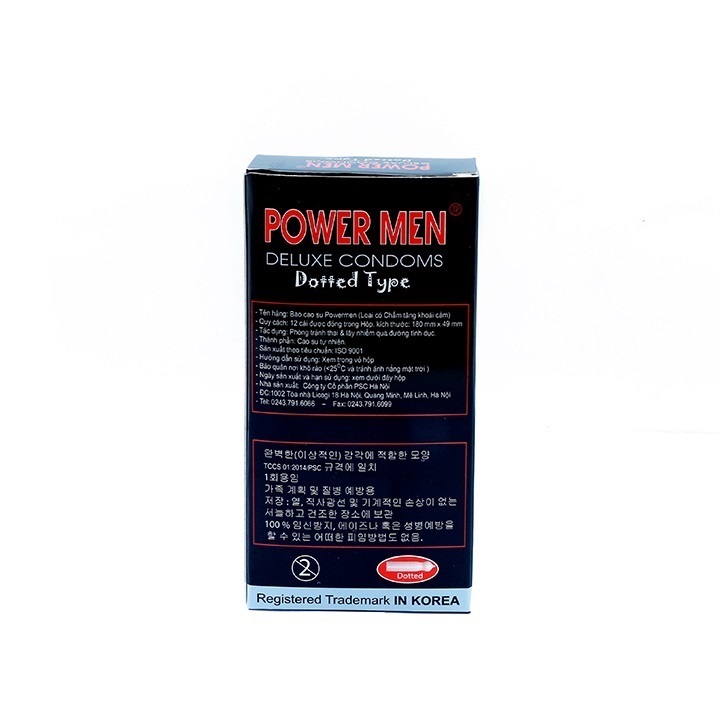 Bao Cao Su Hạt Nổi Tâm Thiện Chí Dotted Powermen BCSP - 05 (12 Chiếc / Hộp)