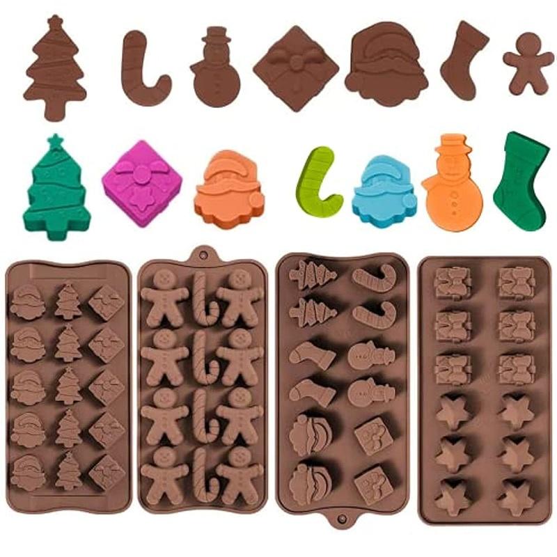 Khuôn Silicone Cây Thông Noel Chuông Giáng Sinh Bông Tuyết Quả Cầu - Khuôn Làm Bánh Fondant Rau Câu Trang Trí