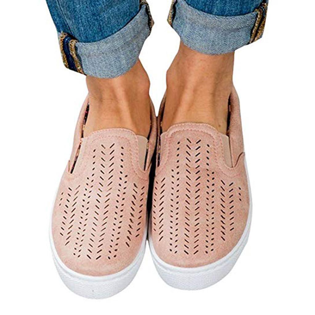 Women's Casual Summer Hollow Out Canvas Loafer Flats Slip On Sneakers