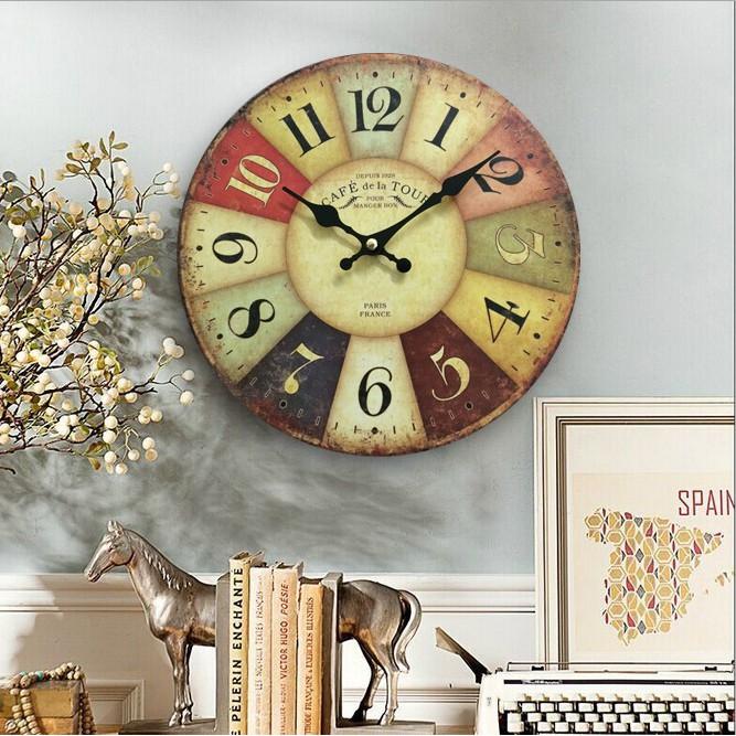 Đồng Hồ Treo Tường Decor Phong Cách Vintage, Cổ Điển