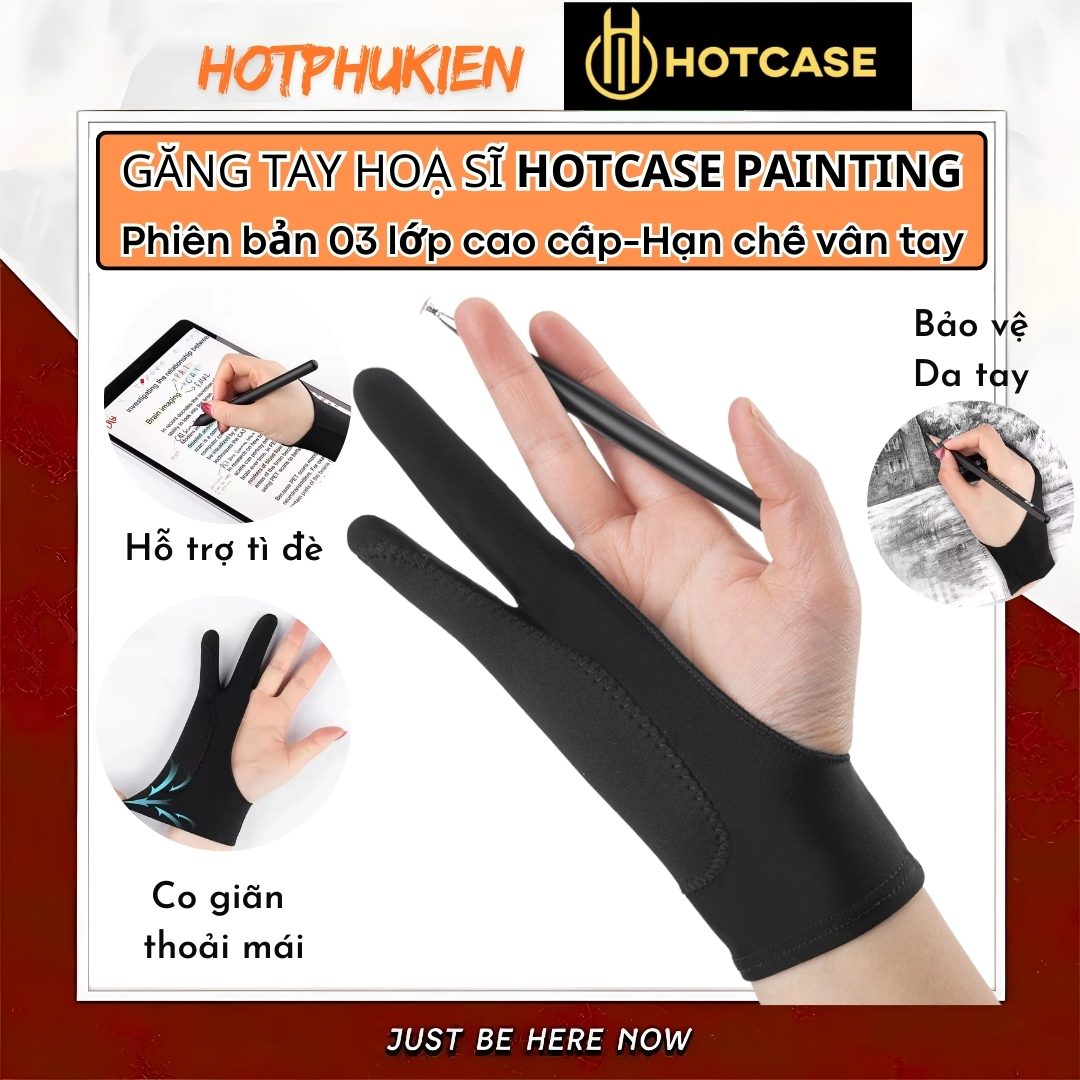 [Chống chạm nhầm] Găng tay hoạ sĩ hiệu HOTCASE bản đặc biệt 3 lớp hỗ trợ vẽ trên trên cho điện thoại, cho iPad, máy tính bảng, cho wacom cho iPhone - Hàng nhập khẩu