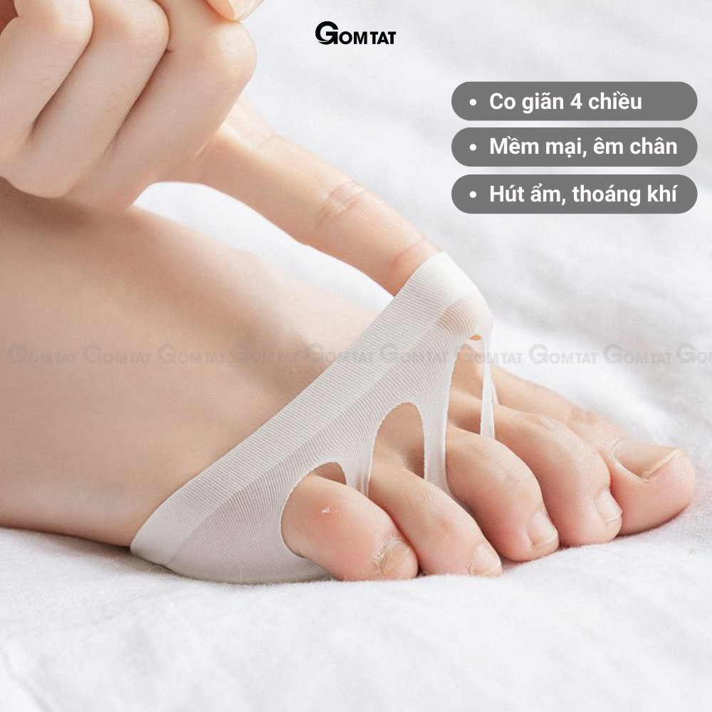 Miếng lót giày cao gót chất liệu sợi cotton cao cấp, tất đi giày cao gót mũi chân loại xỏ ngón - PO-MUICHAN-3010-1DOI