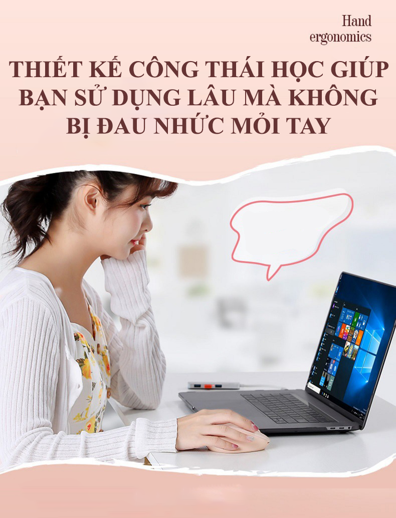 Chuột không dây INPHIC M8 với màu sắc nữ tính và thiết kế dễ thương kết nối bằng chip USB 2.4GHz - Hàng Chính Hãng