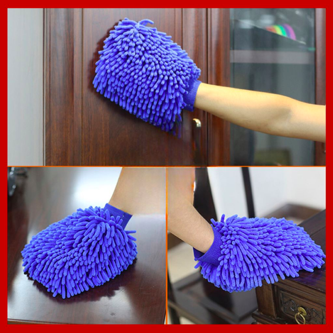 Găng tay san hô lau rửa xe (Sợi Microfiber) - Kích thước 25cm x 17cm - Găng tay rửa xe chuyên dụng san hô 2 mặt