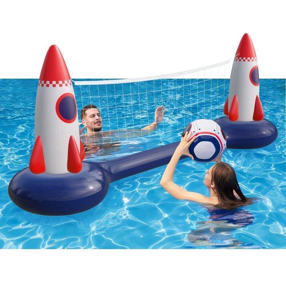 Trò chơi bóng chuyền hồ bơi cho gia đình Inflatable Swimming Pool Float Set Volleyball Net