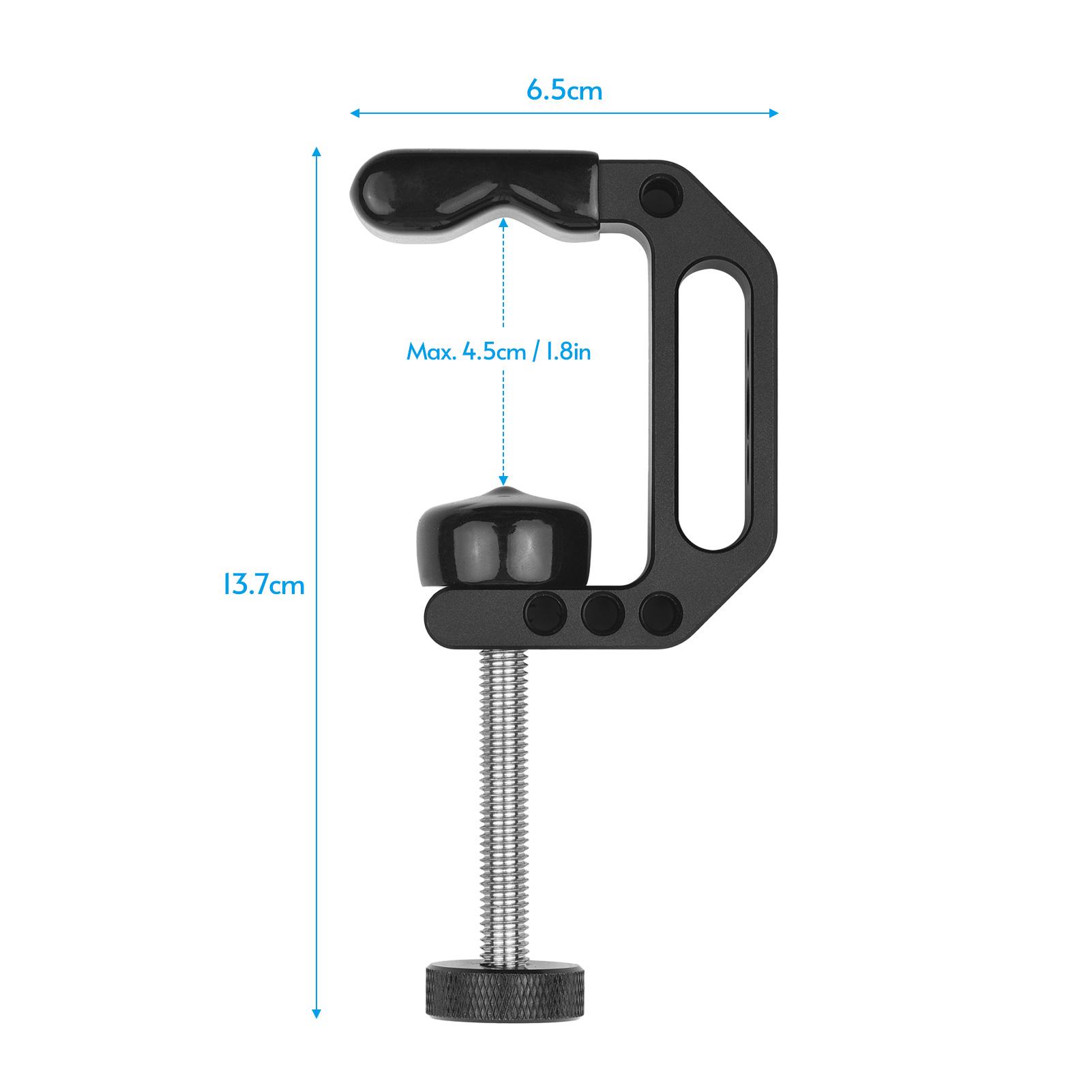Universal C Clamp Heavy Duty Desktop Mount Clamp Tripod Light Stand Clamp with Standard 1/4 Inch & 3/8 Inch Screw Holes