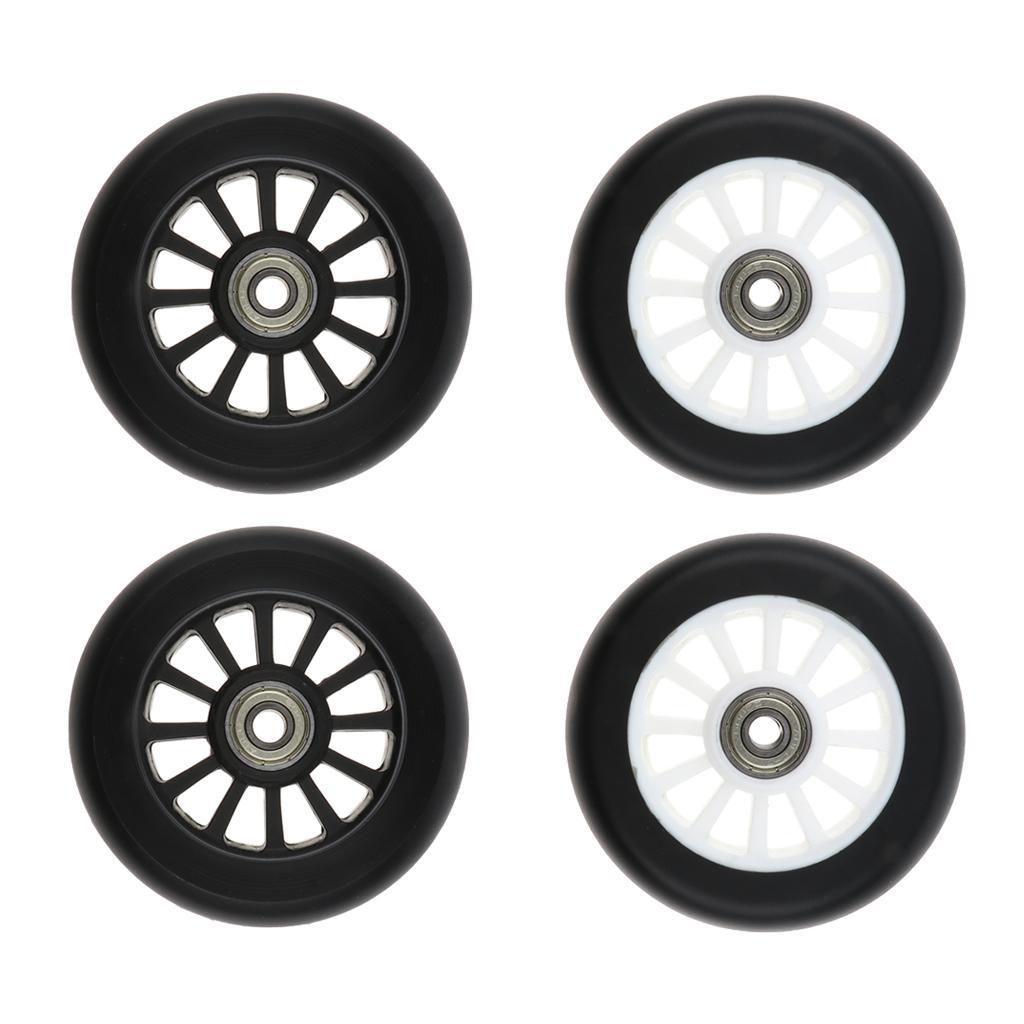 2x 2pcs 100mm Pro Scooter Wheels Replacement Fit for Most Scooter Types White Black Color Optional