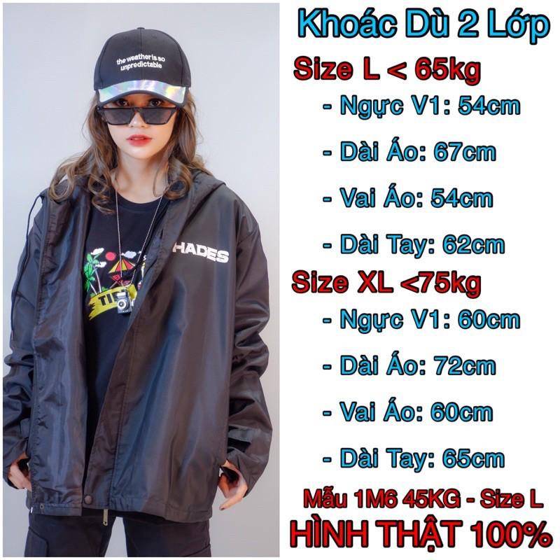 Áo Khoác Dù 244 Bomber Jackets Dù Ha.des 2 Lớp in Nổi Hàng Unisex