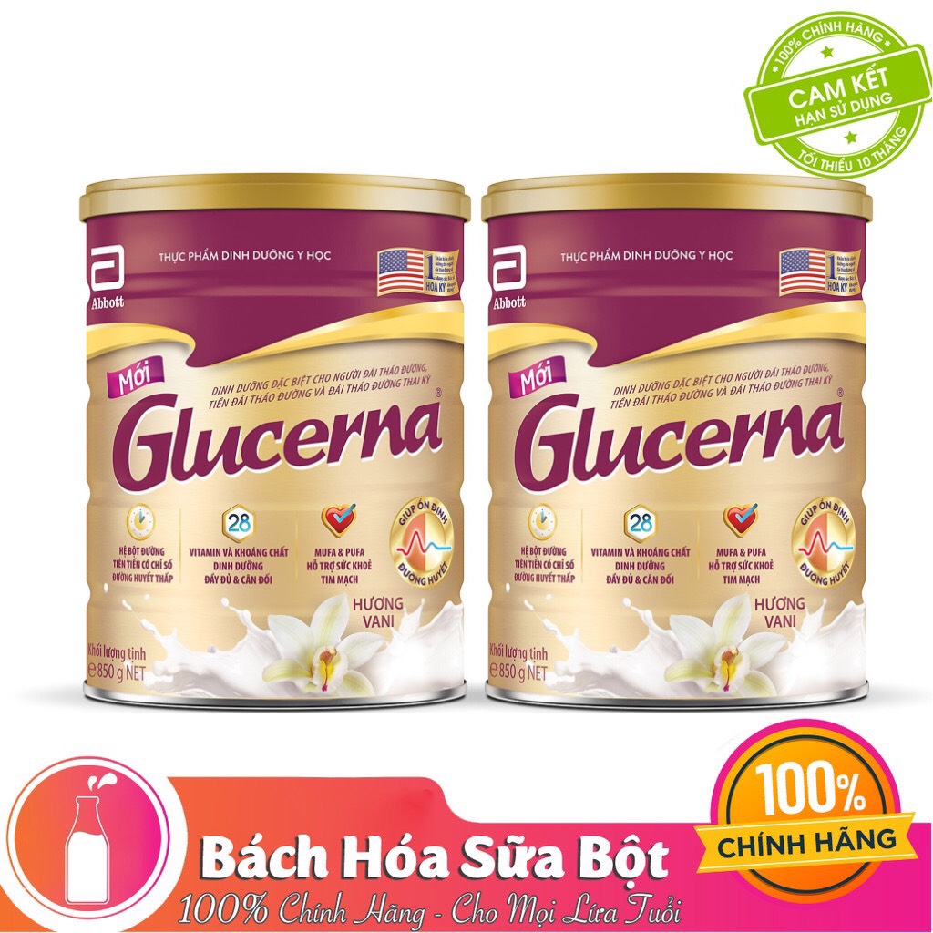 2 Hộp Sữa Bột Glucerna Hương Vani (850g)