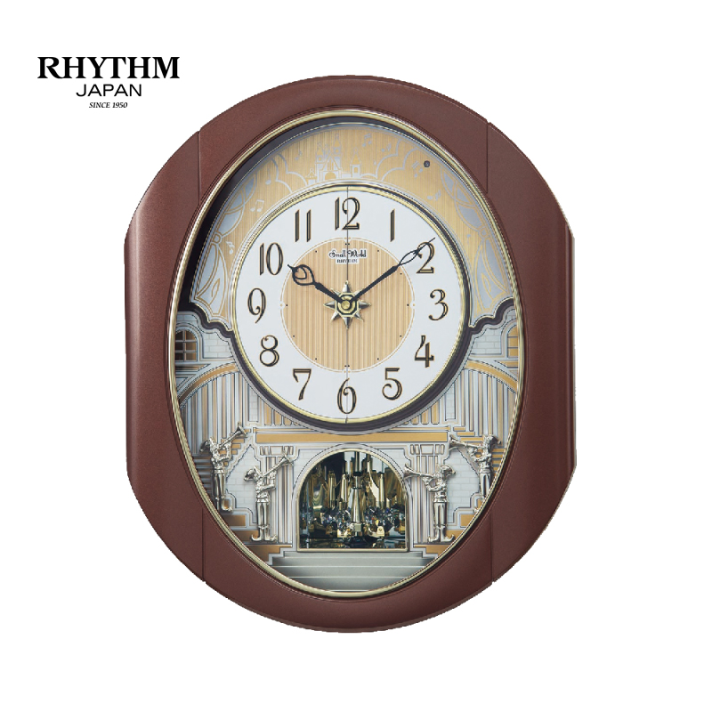 Hình ảnh Đồng hồ treo tường Nhật Bản Rhythm Magic Motion 4MH439WU06, Kích thước 38.4 × 47.0 × 13.9 cm, 3.3kg, Vỏ nhựa, sử dụng 2 pin D