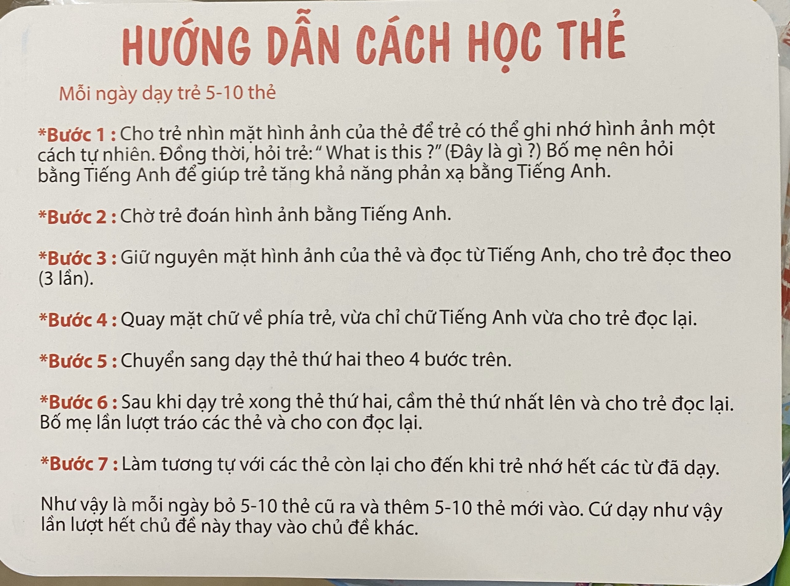 Thẻ Học Thông Minh Flashcard Song Ngữ Cho Bé