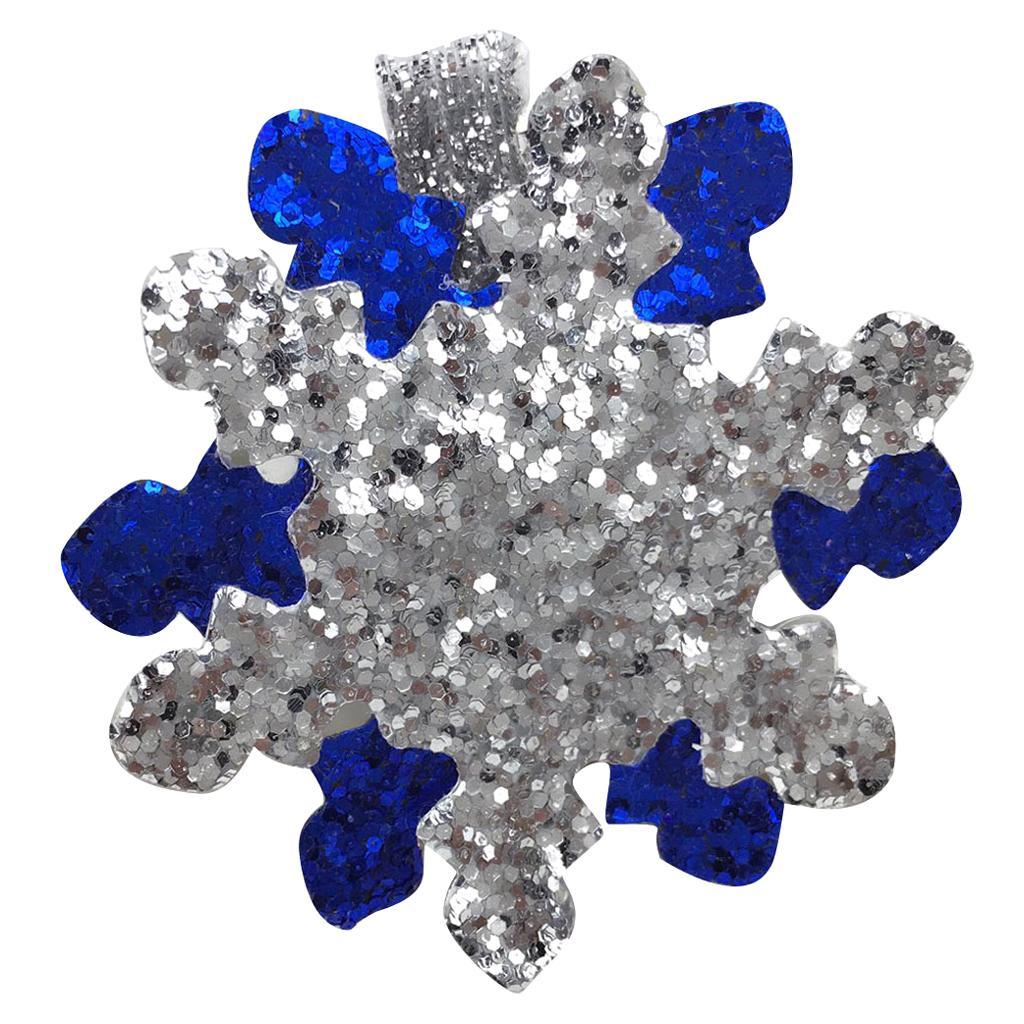 2-8pack 1Pc Sequins Snowflake Hair Clip Barrettes Hairpin Kids Girls Silver Blue