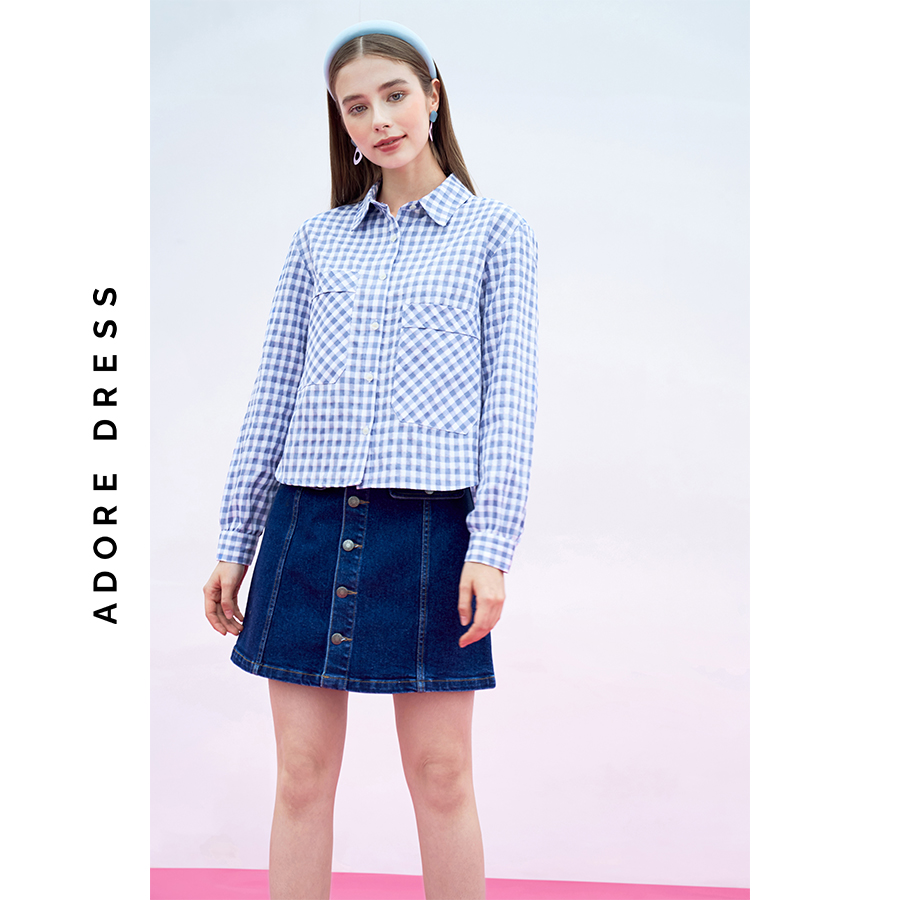 Áo sơ mi Shirts đũi  túi ốp lệch 2 màu 313SH1002 ADORE DRESS