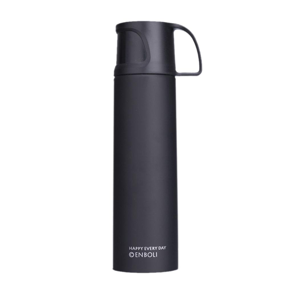 500ml Stainless Steel Vacuum Insulated Mug Coffee Tea Cup with Cup White
