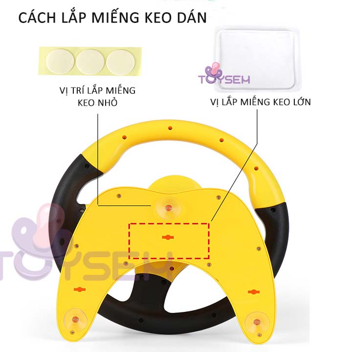 Đồ chơi vô lăng phát nhạc có đèn xoay 360 độ gắn tường đa năng - Đồ chơi cho bé vô lăng xe hơi tập lái có âm thanh vui nhộn - Quà tặng sinh nhật cho bé trai, bé gái cute