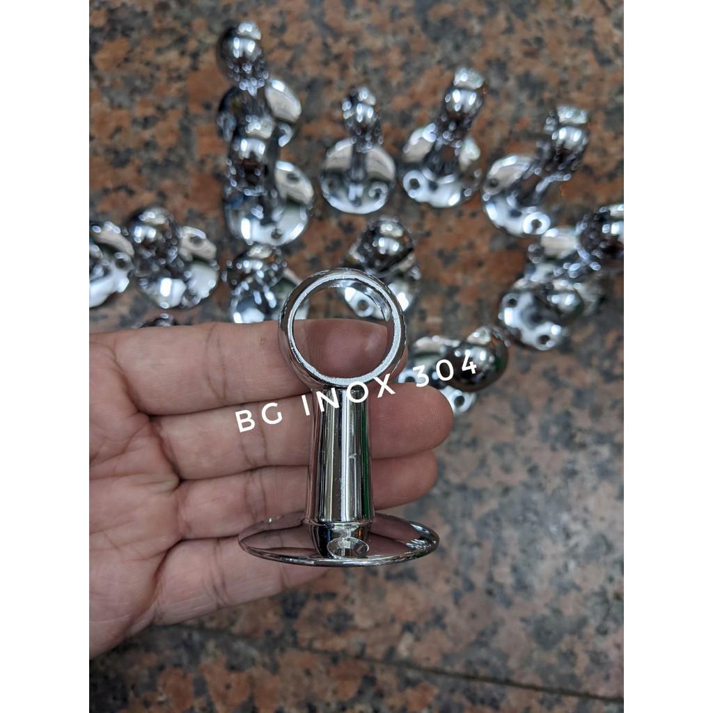 Chân đỡ ống Inox, bát đỡ ống Inox loại dày cao cấp nhất, bát đỡ thanh Inox lắp rèm