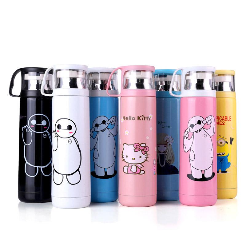 350/500Ml Tường Kép Thép Không Gỉ Bình Đựng Nước Hút Chân Không Hoạt Hình Dễ Thương Nhiệt Cốc Giáng Sinh Cho Trẻ Em cặp Đôi Quà Tặng