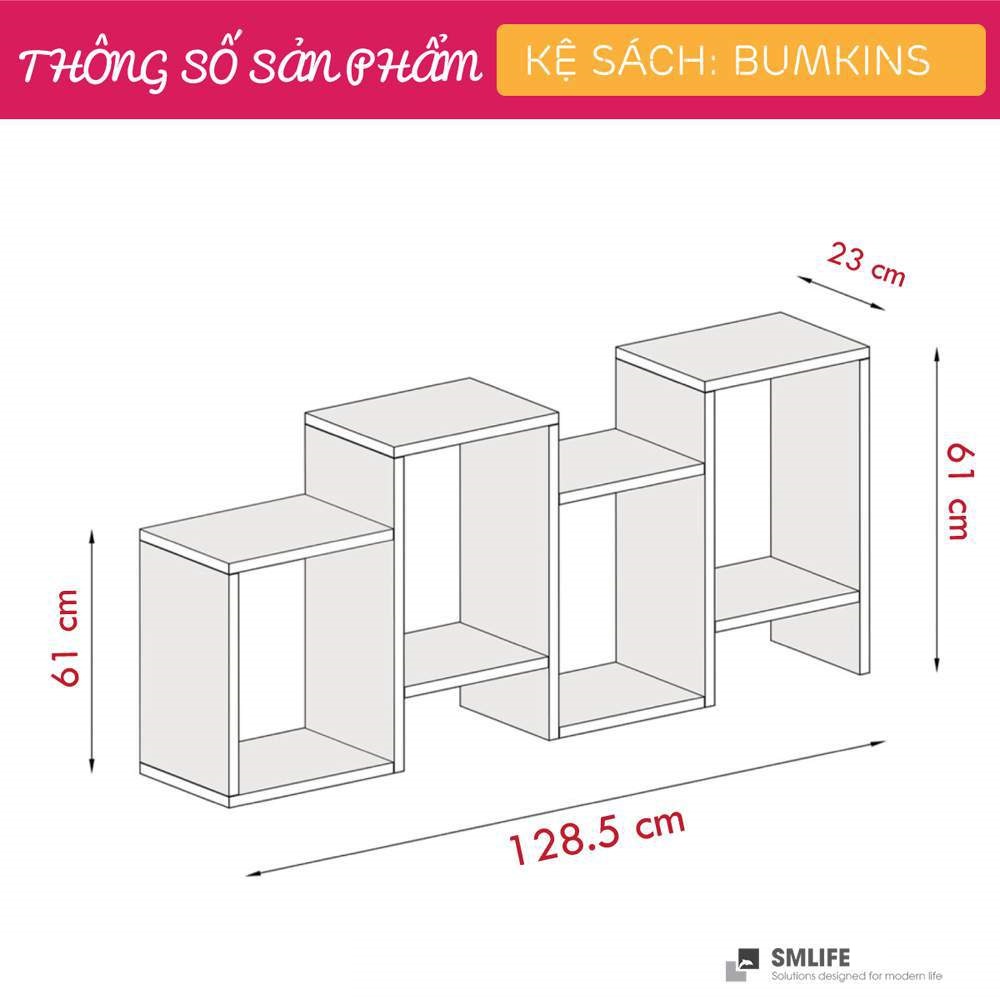 Kệ sách gỗ hiện đại SMLIFE Bumkins