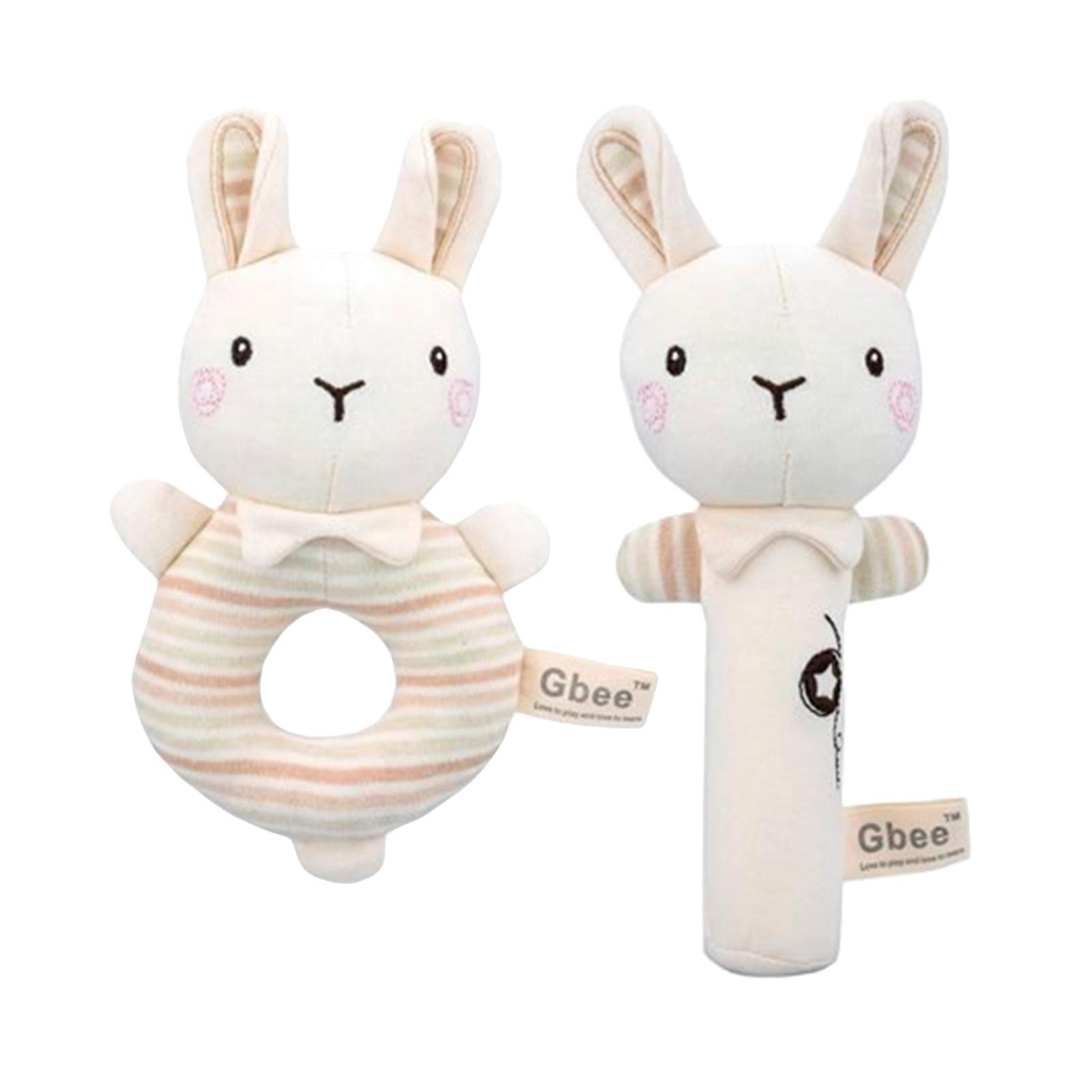 2x Cute Baby Rattle Toys Stuffed Educational Toys Hand Grip Toys