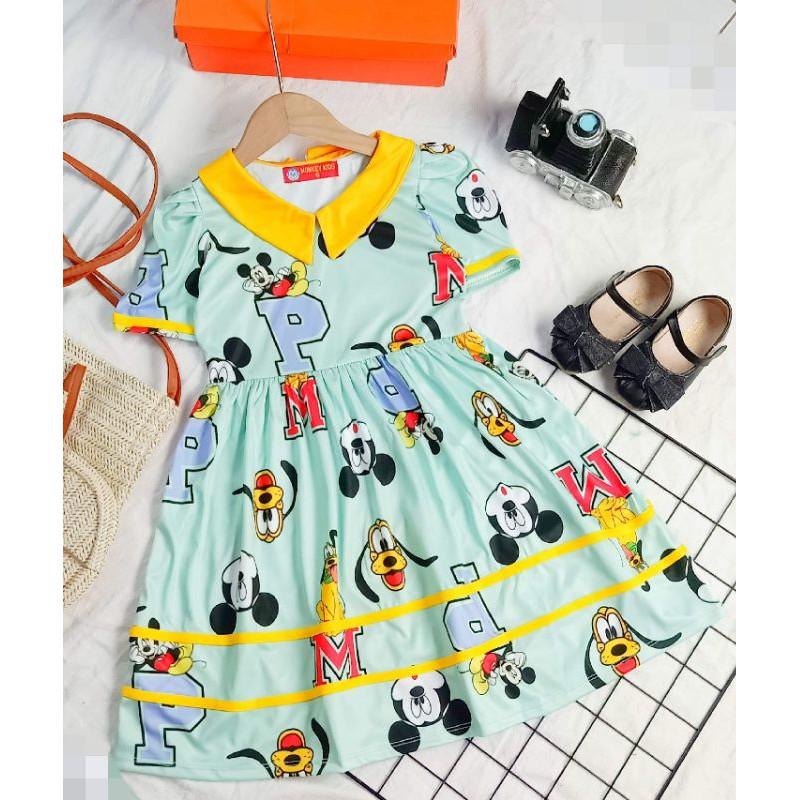 ĐẦM THUN LẠNH HOẠ TIẾT DỄ THƯƠNG - váy đầm bé gái