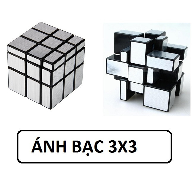 Đồ chơi ảo thuật: Rubik phản chiếu ánh bạc 3x3