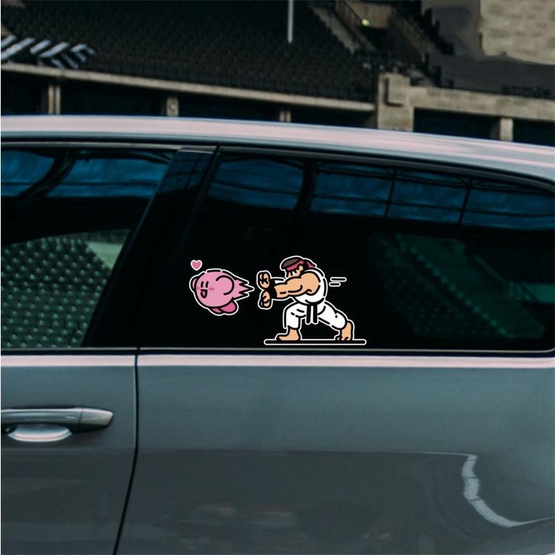 Kirby & KOF Sticker Dán xe máy chống thấm nước Decal trang trí kính chắn gió