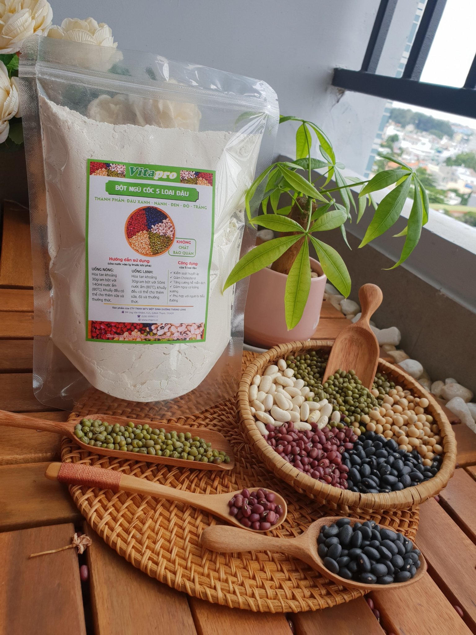 BỘT NGŨ CỐC 5 LOẠI ĐẬU 100% NGUYÊN CHẤT - SIÊU GIẢM CÂN -500 GR