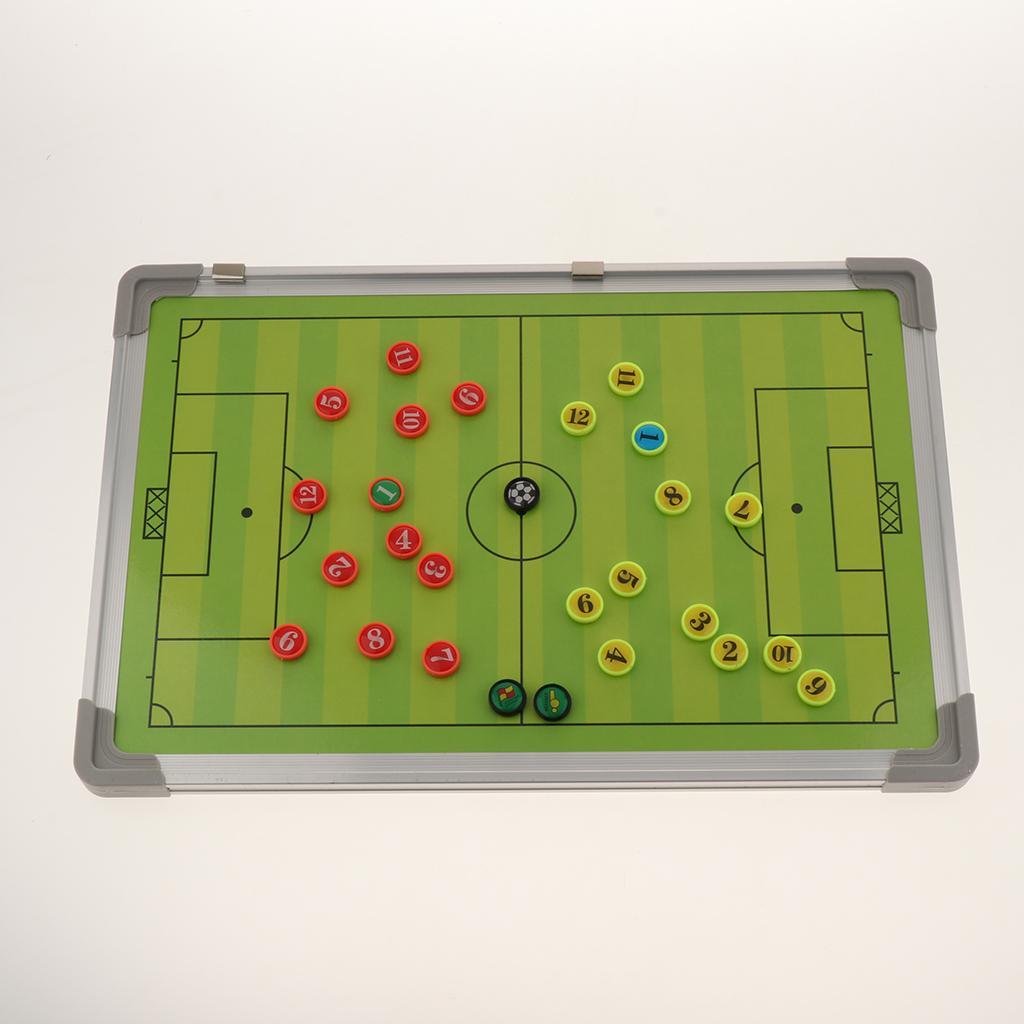2 Set of Football Soccer Coaches Board, 2 Sided Magnetic Strategy Clipboard, Full & Half Field View Sides with 54Pcs Magnets (27Pcs/Set)