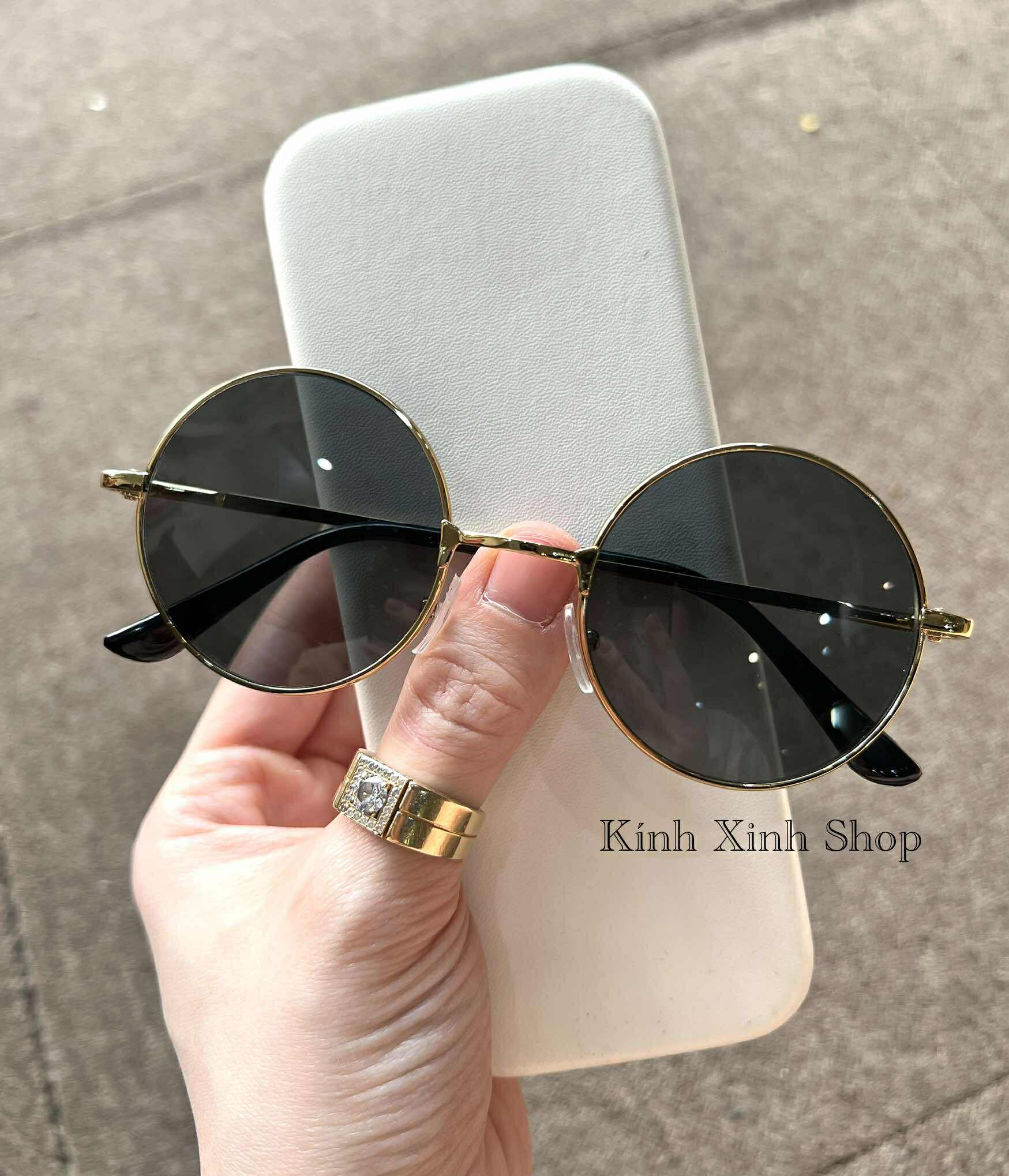 Kính râm, Kính mát Mắt tròn nhỏ mắt kinh thủy tinh cao cấp