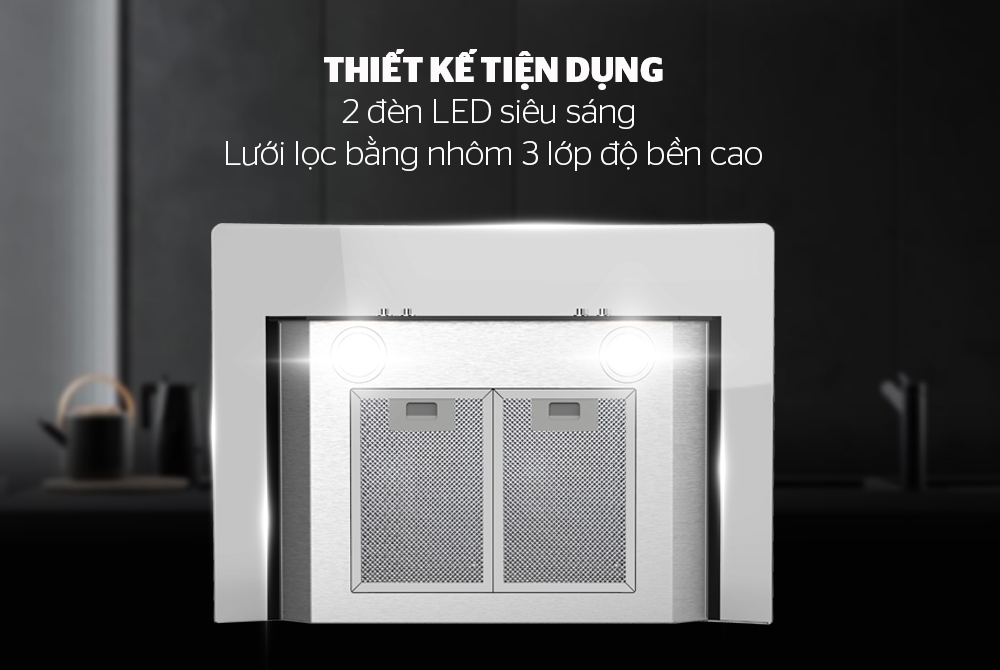 Máy hút mùi kính cong Sunhouse SHB6605-70-EC - Hàng chính hãng