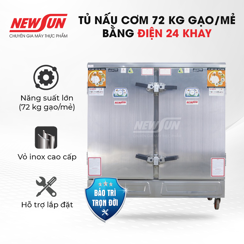 Tủ Nấu Cơm Bằng Điện NEWSUN 24 Khay Nhập Khẩu