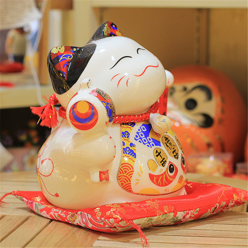 Mèo vẫy tay may mắn Nhật bản Maneki neko-Niên niên hữu dư SW 9406-21cm