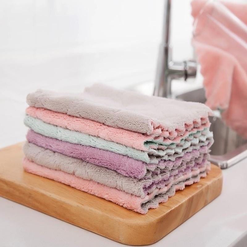 Set 10 khăn lau tay , lau bếp 2 mặt dày dặn , đa năng siêu thấm hút