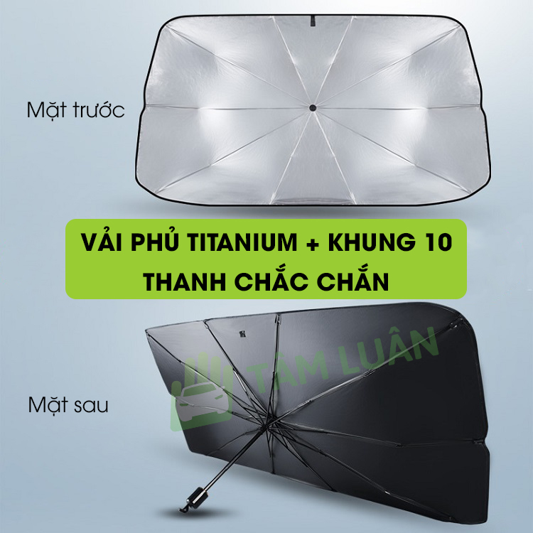 Ô che nắng ô tô gấp gọn, chống nóng kính trước chống tia cực tím UPF 50+ TÂM LUÂN Chổi lau tẩm dầu - Hàng chính hãng