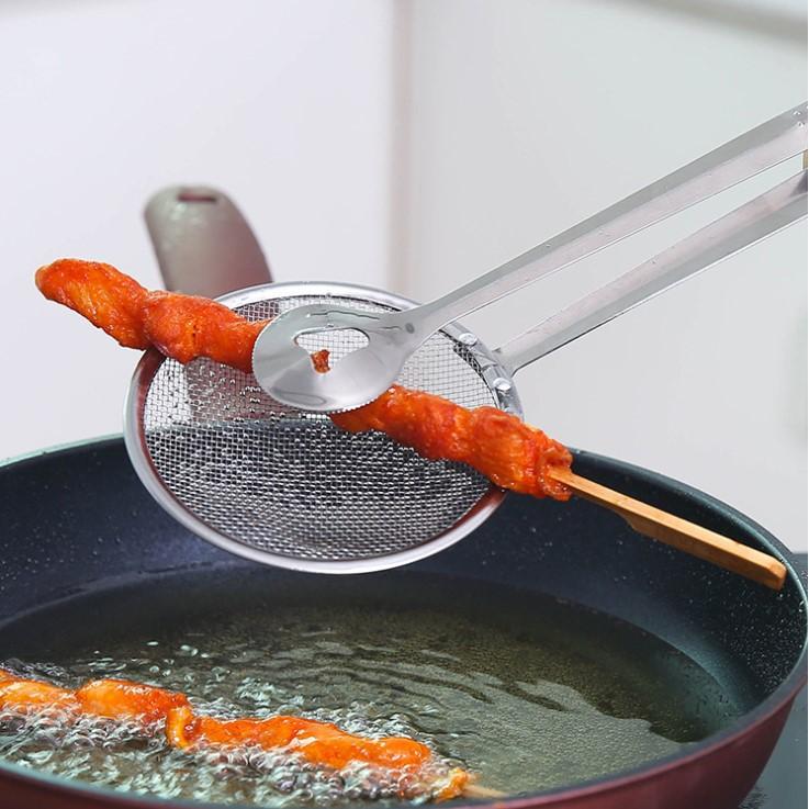 Kẹp Dụng Cụ Gắp Đồ Chiên Đồ Nóng Có Lưới Chống Nóng Ráo Dầu Tiện Lợi