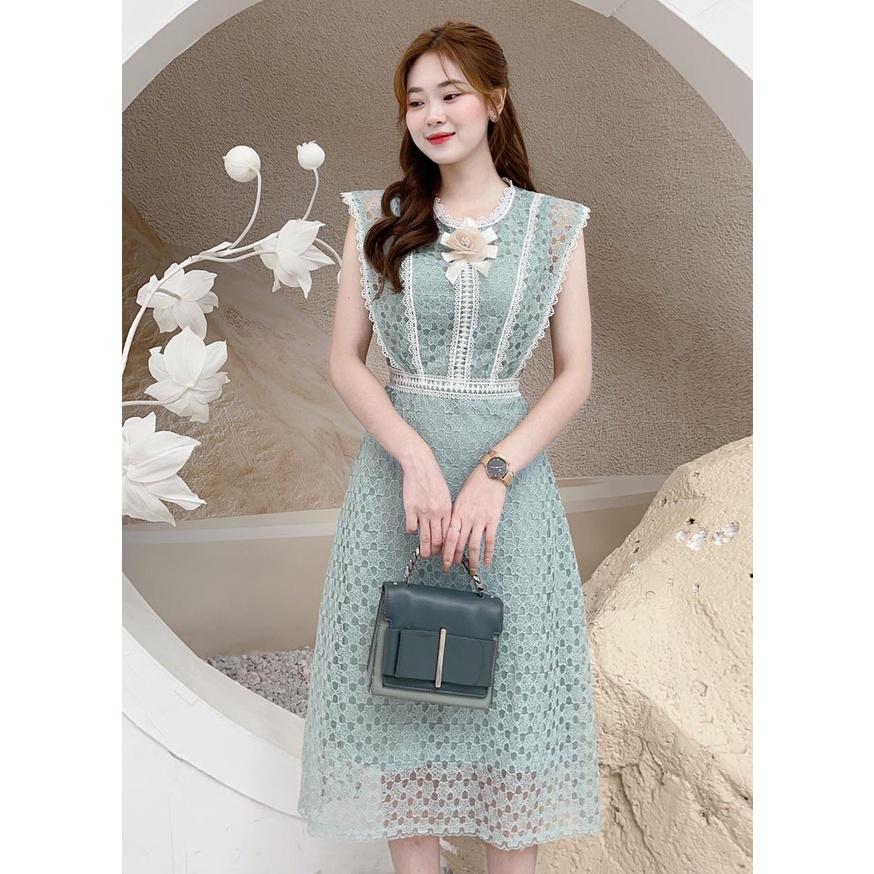 Váy Thiết Kế Lyn Dress Chất Liệu Vải Ren Cao Cấp Màu Xanh - Đầm Thiết Kế Thanh Lịch Trẻ Trung