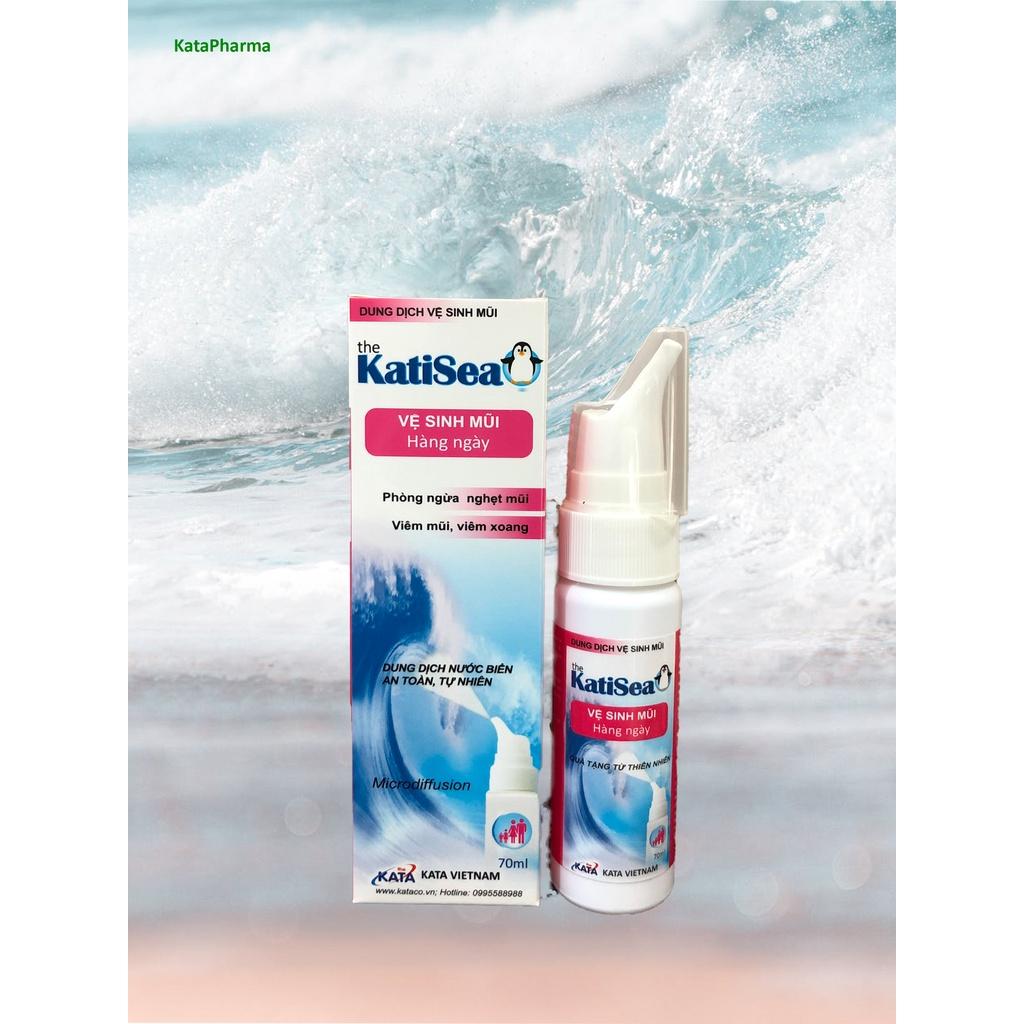 Xịt mũi nước muối biển KatiSea 70ml (Hồng) vệ sinh mũi thông mũi, hỗ trợ giảm ngạt mũi, sổ mũi - Kata Pharma