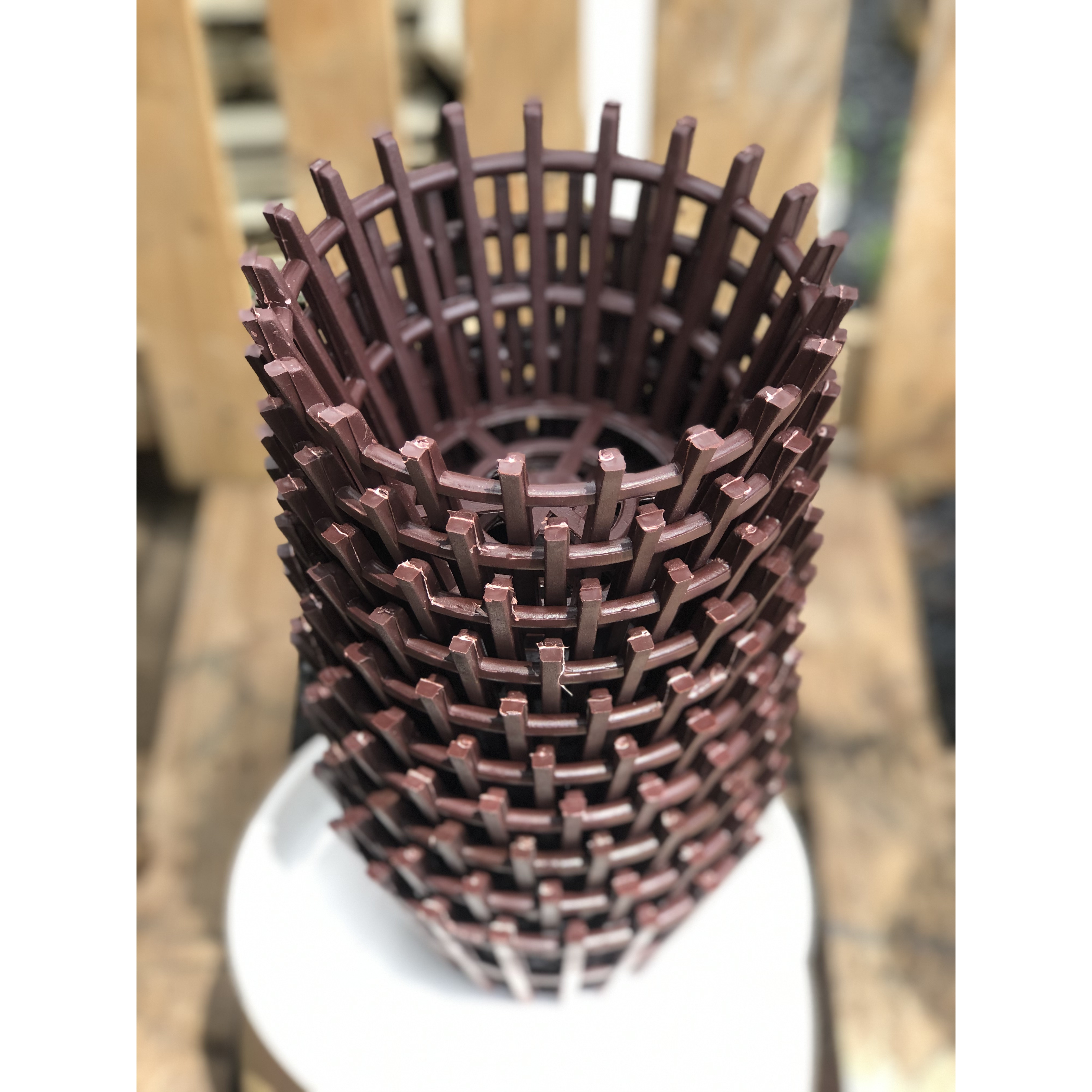 Bộ 10 chậu trồng lan giả gỗ fi 19 cm