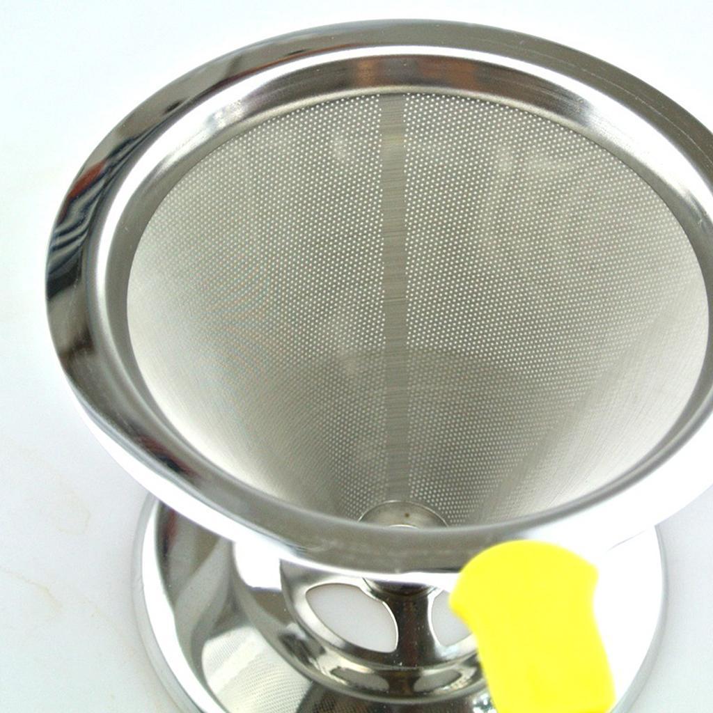2x Stainless Pour Over Drip Mesh Coffee Tea Cone Filter Holder Maker #2 115mm