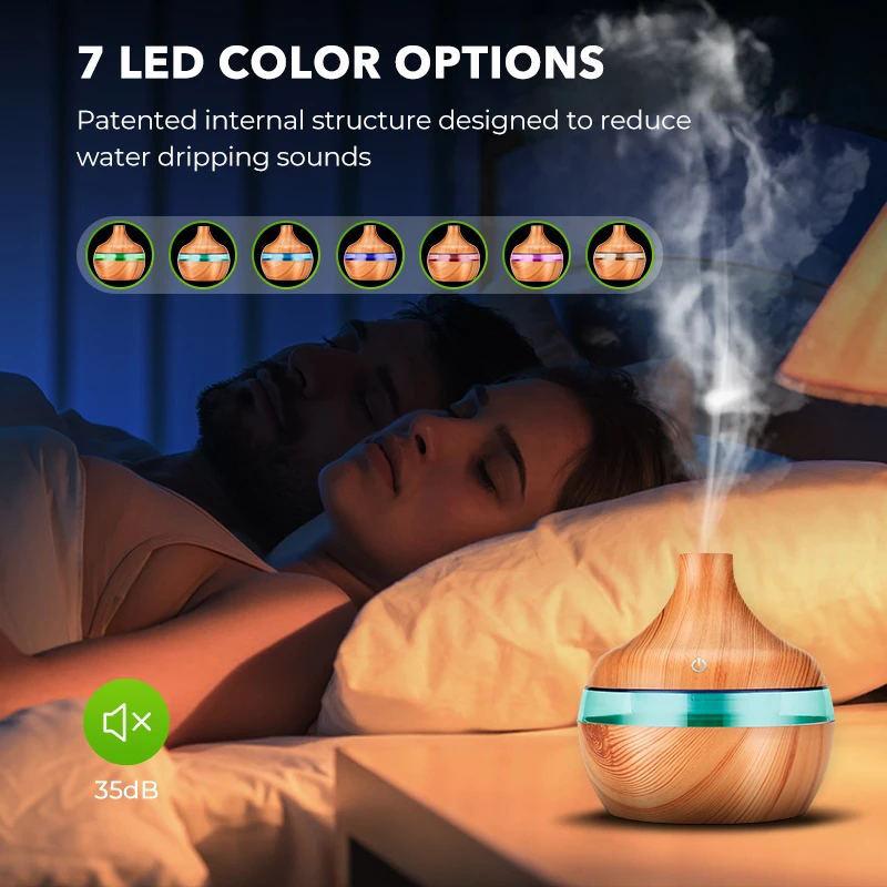 300ML Máy Phun Sương Tạo Độ Ẩm Điện Máy Khuếch Tán Tinh Dầu Khuếch Tán Hương Thơm Gỗ Siêu Âm Thanh Máy Tạo Độ Ẩm Không Khí Bộ Tinh Dầu Thông Thoáng Mát Phun Sương Tạo
