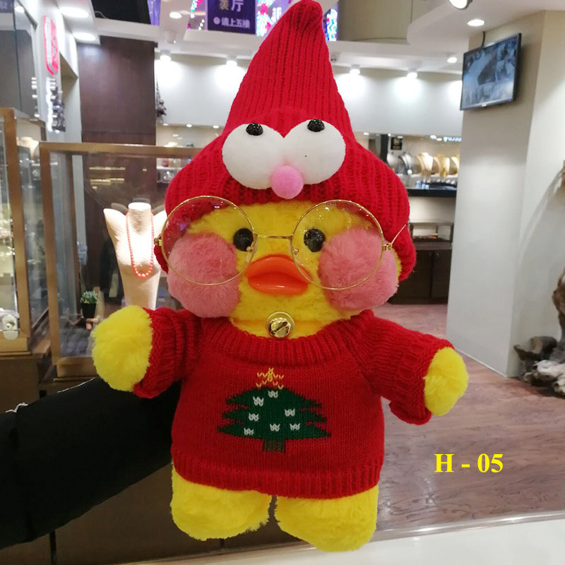 Vịt Nhồi Bông Má Hồng Môi Trề Size 30cm Siêu Cute Kèm Phụ Kiện