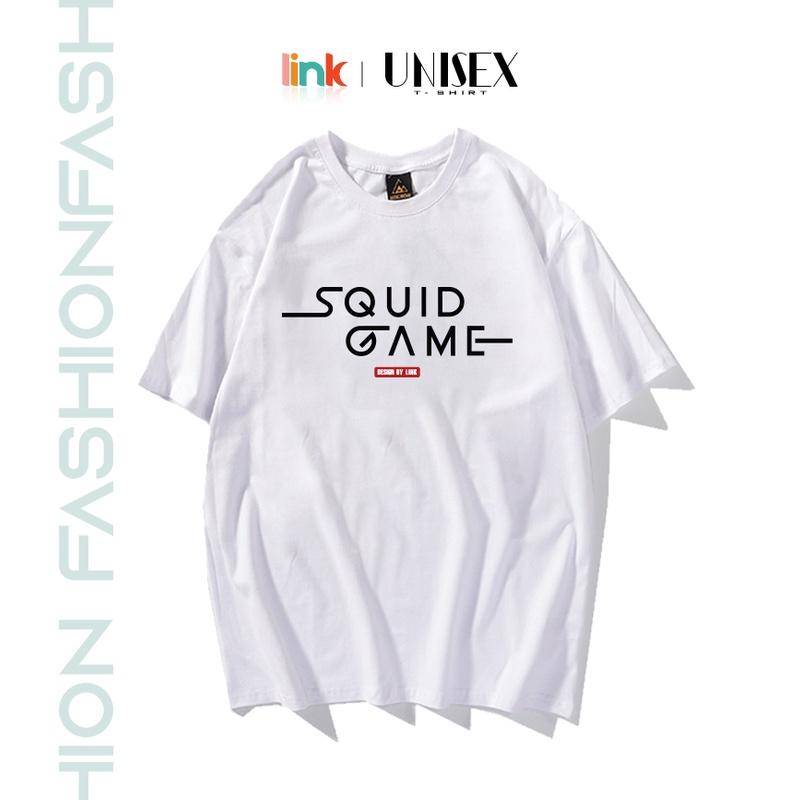Áo phông SQUID GAME Trò Chơi Con Mực dáng rộng tay lỡ unisex (Đen, Trắng)