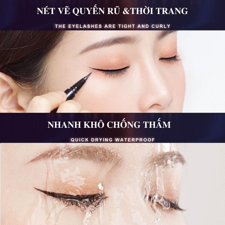 Bút kẻ mắt Boorui nhanh khô, chống thấm nước, mồ hôi lâu trôi, nét liền mảnh chống nhòe trang điểm chuyên nghiệp